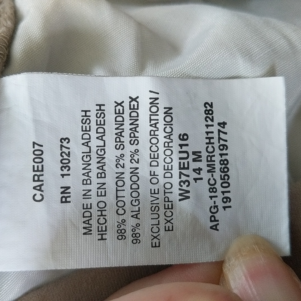 5" Ladies Tan Midrise Shorts Sz 14 - Picture 6 of 6